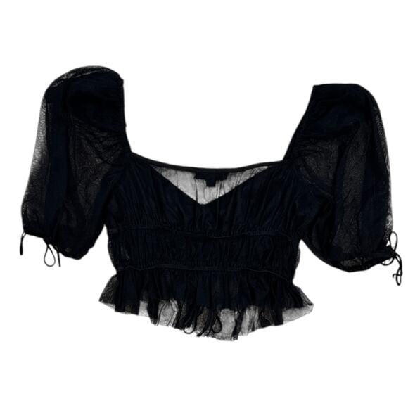 For Love & Lemons Sunshine Crop Top in Black - Picture 7 of 7